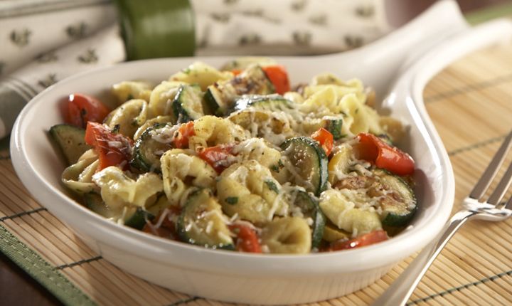 Sautéed Tortellini with Grilled Vegetables