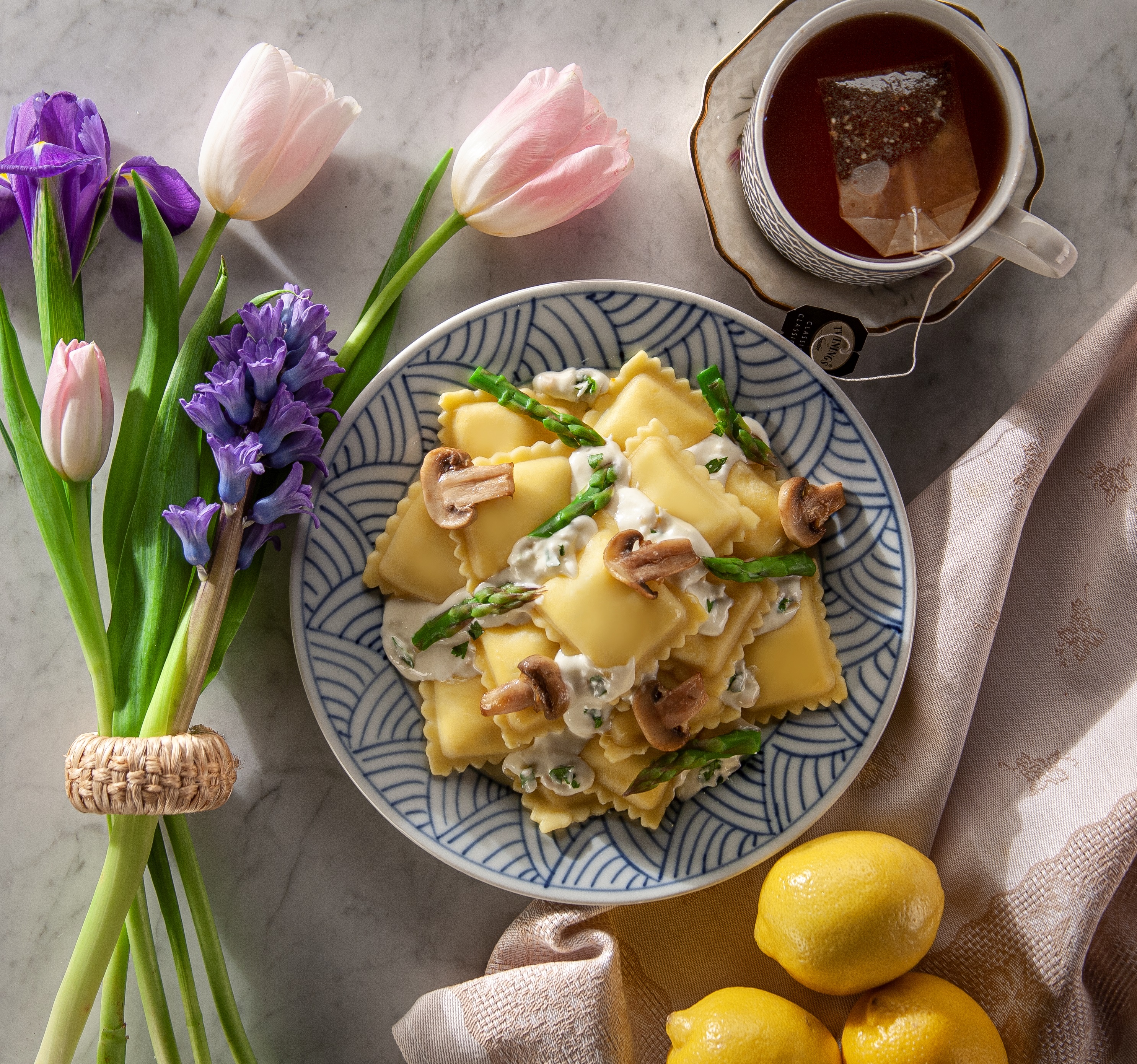 Asparagus, Crimini Mushroom, and Ricotta Ravioli Filling