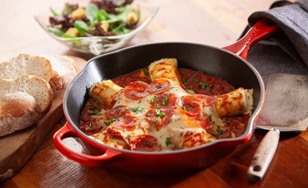 Cheese Manicotti Pizza Bake