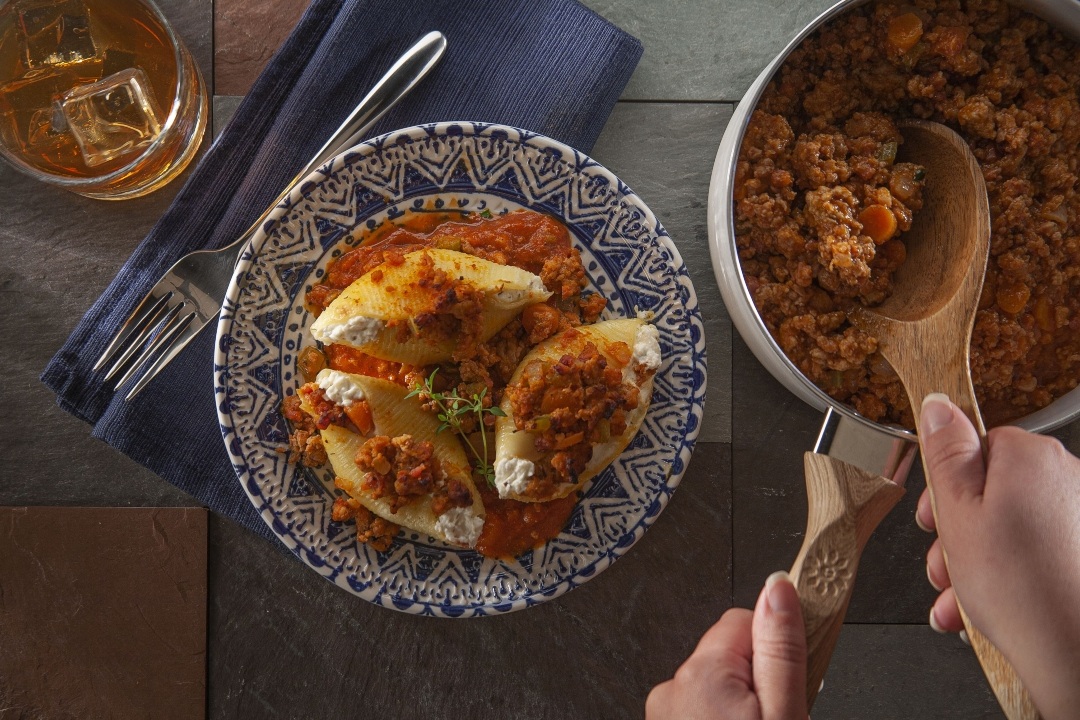 Cheese Stuffed Shells with Bolognese Sauce