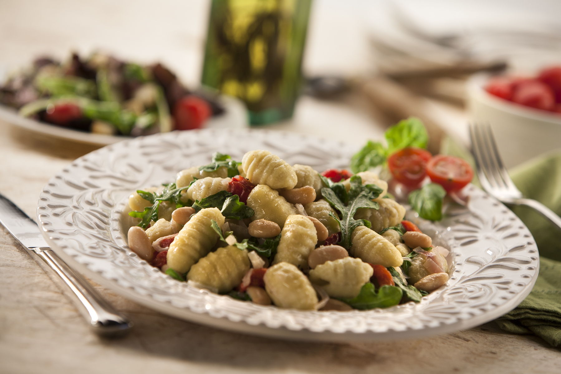 Gnocchi with Cannellini Beans and Arugula 