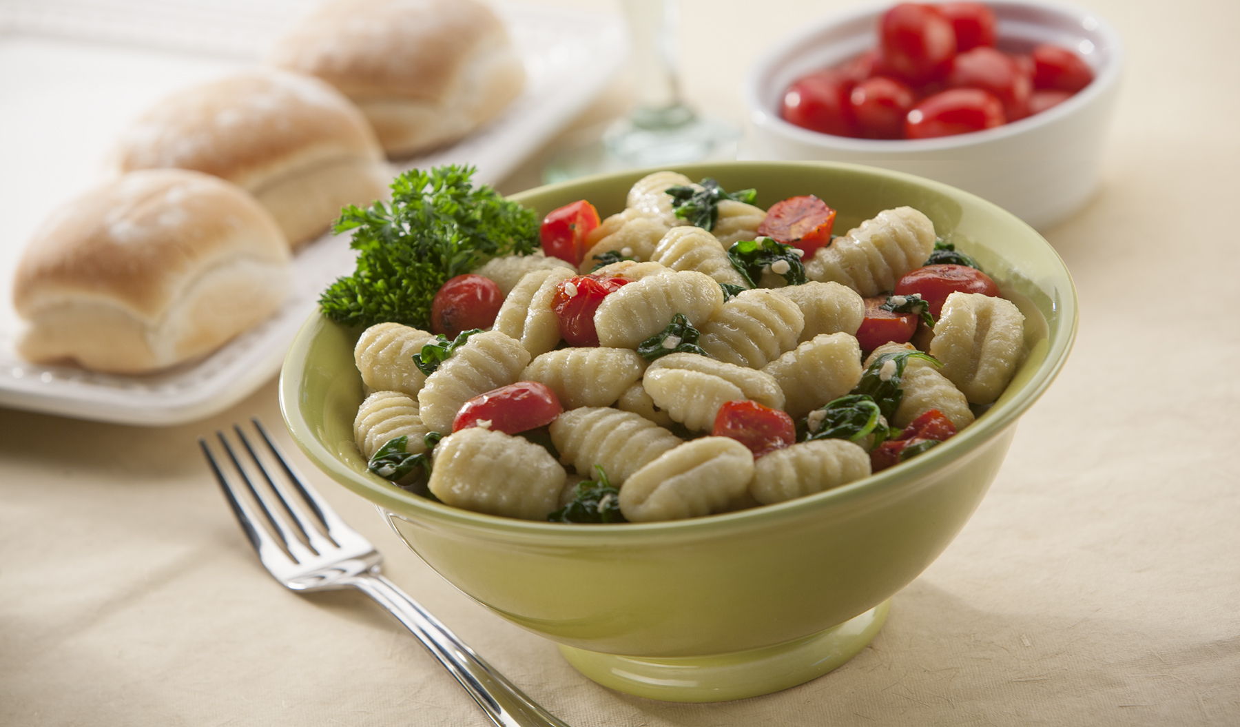 Gnocchi with Spinach, Tomatoes and Parmesan