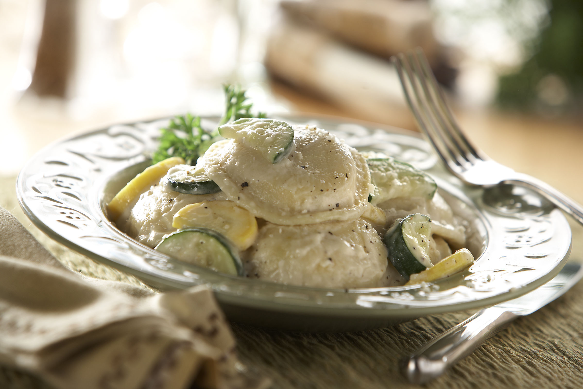 Cheese Ravioli with Sautéed Vegetables