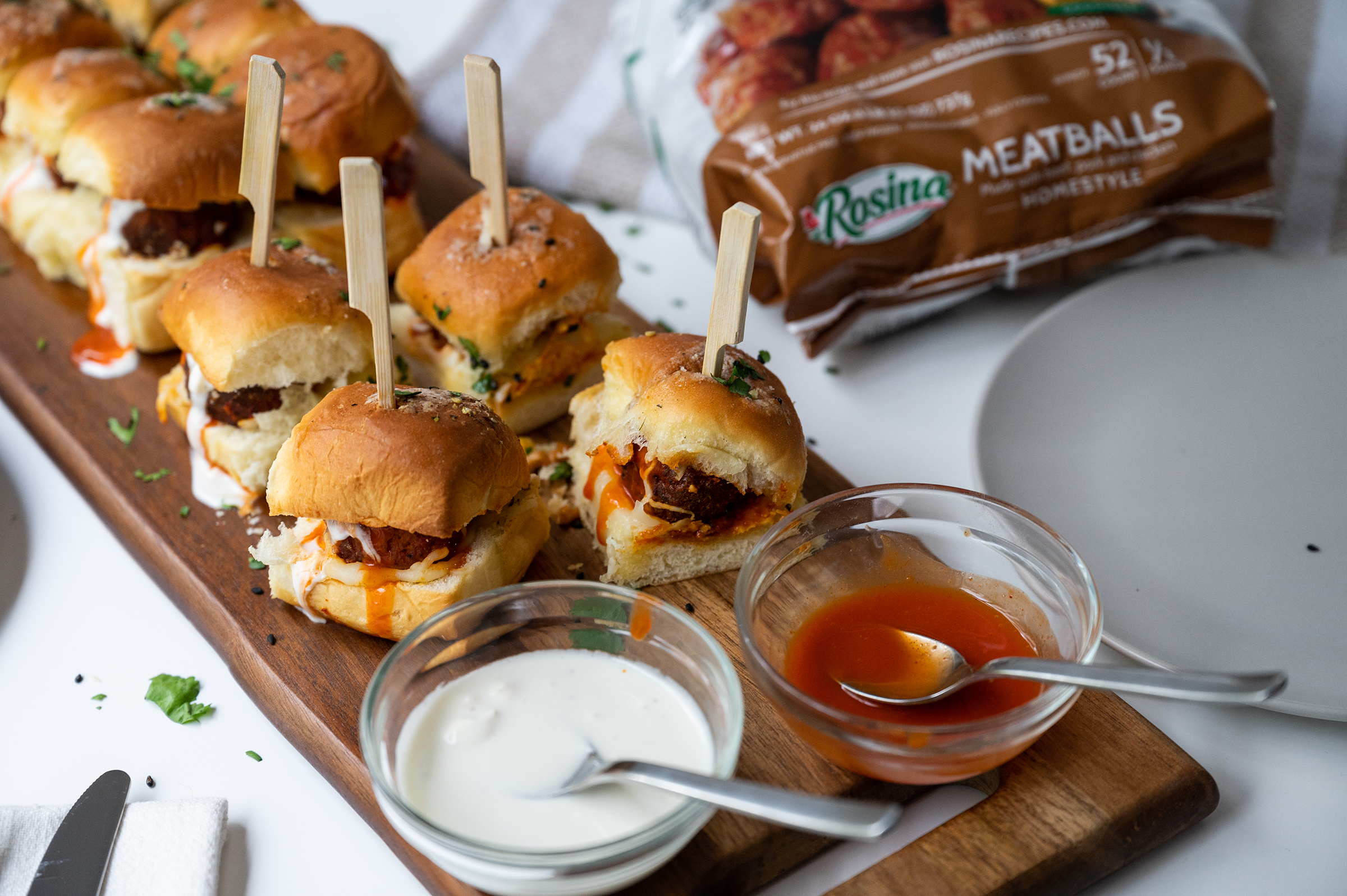 Buffalo Style Meatball Sliders