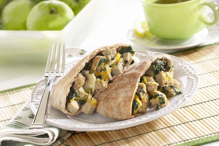 Easy Turkey Meatball and Spinach Pita