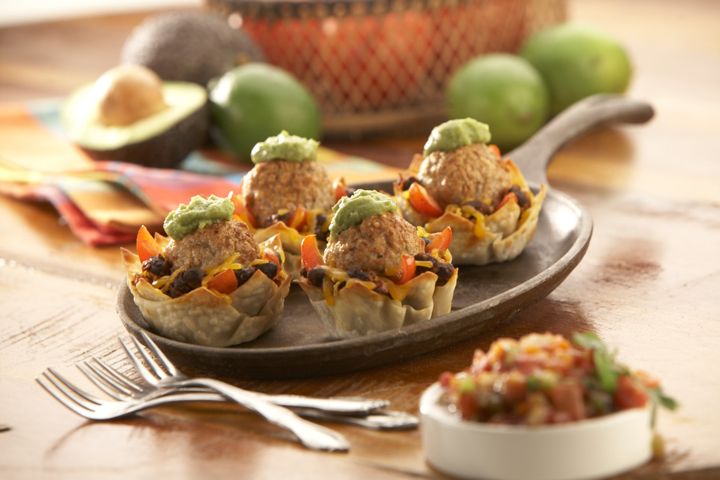 Turkey Taco Meatball Cups