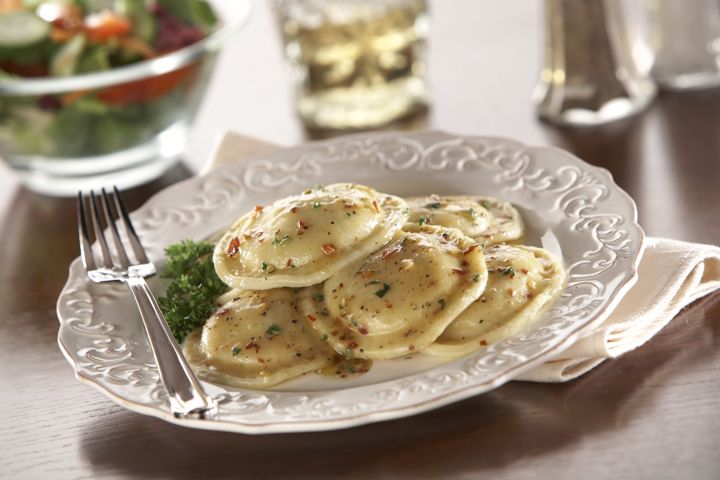 Beef Ravioli in Spicy Butter Sauce