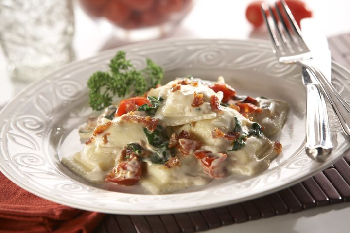 Gluten-Free Cheese Ravioli BLT Alfredo 