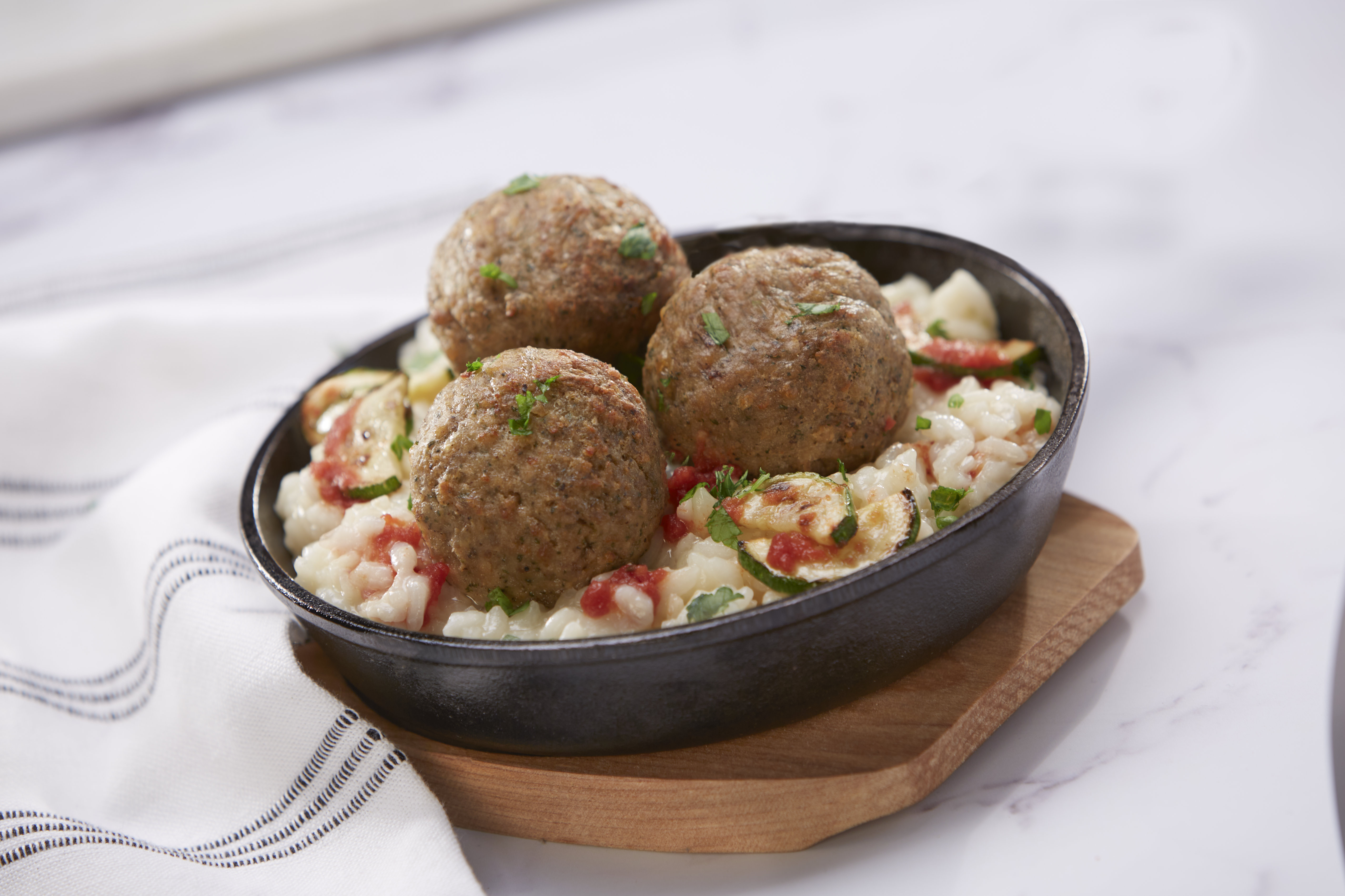 Grande Italiano Meatballs with Parmesan Zucchini Risotto